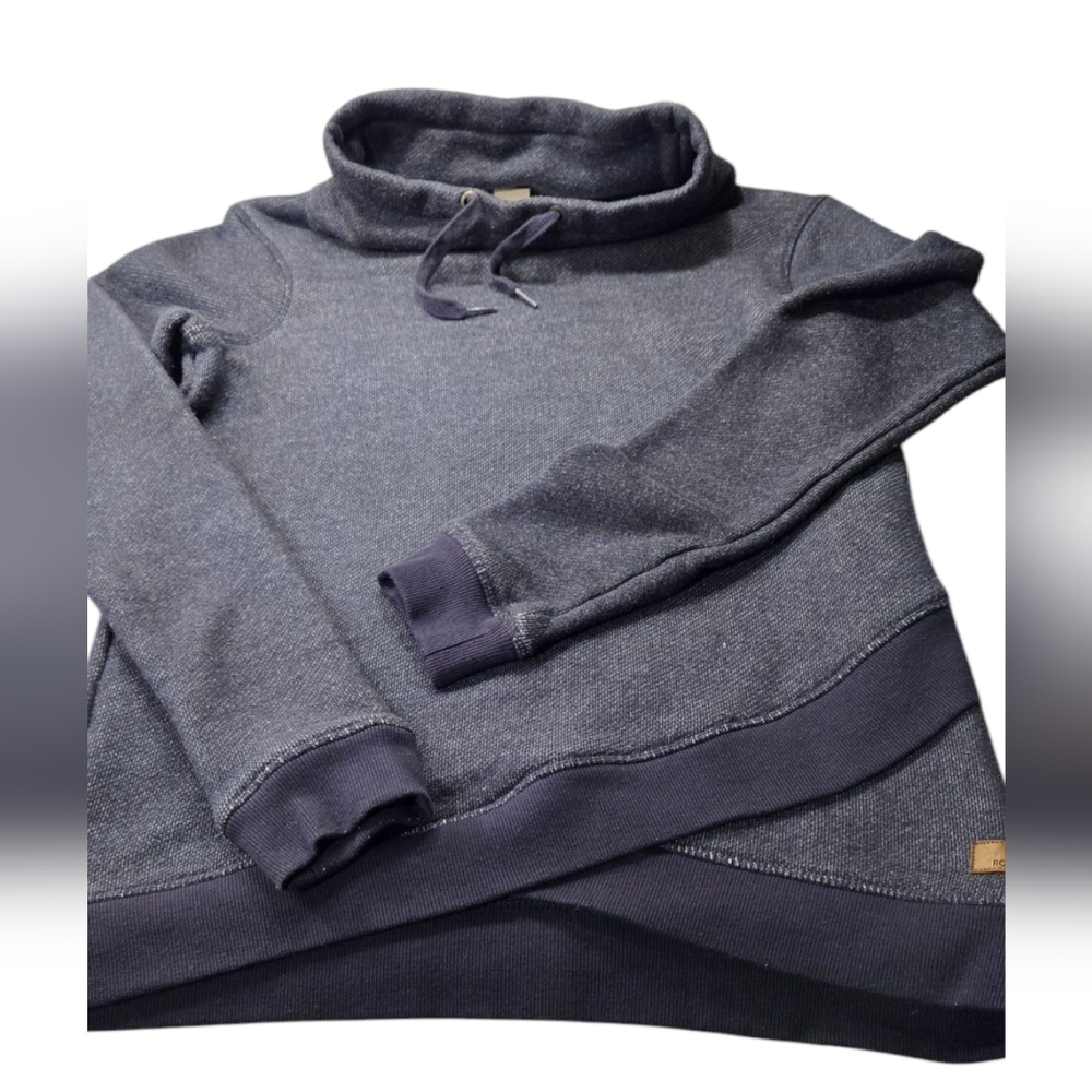 ROXY Sweatshirt Pullover Mock Turtleneck Blue Heather Top Size Medium